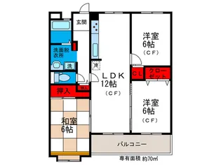 グリ-ンコスモ1号館【2階】の間取り