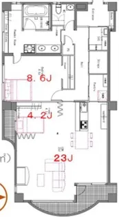 リフィオ目黒【1階】の間取り