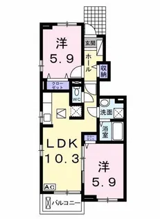 シャトー・ド・ラパン【1階】の間取り