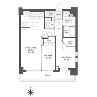 クレストコート白金高輪【10階】の間取り