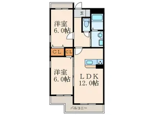 グランディール徳力【3階】の間取り