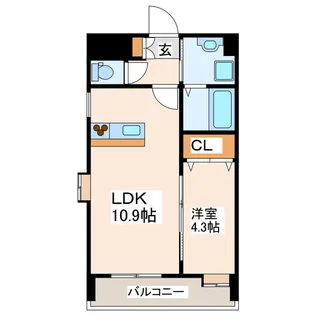 ワンティック水前寺II【5階】の間取り