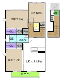 グランマスト塩屋崎B棟【2階】の間取り