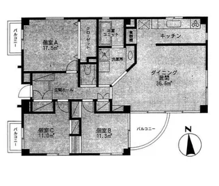 ガーデニア六本木【2階】の間取り