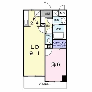 スカイシャトレ柚須【9階】の間取り