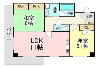日之出ビル片野【4階】の間取り