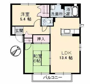 シャーメゾン黒川 B棟【2階】の間取り
