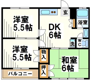 第2モトキハイツ【2階】の間取り