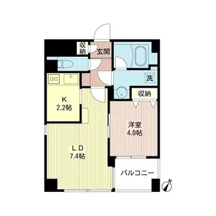 ルボラパン行人坂【4階】の間取り