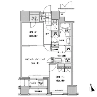 ウエストパークタワー池袋【20階】の間取り