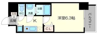 プレサンスOSAKA DOMECITYワンダー【9階】の間取り