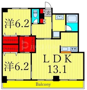 ライヴス行徳【1階】の間取り