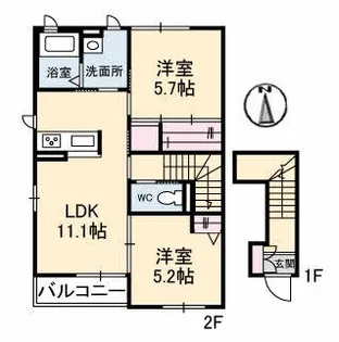 セントアイランドD棟【2階】の間取り