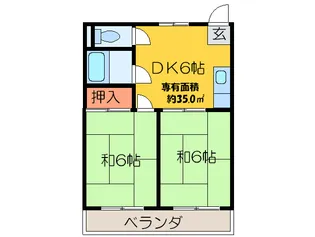 ピ-スハイツ長堂【2階】の間取り