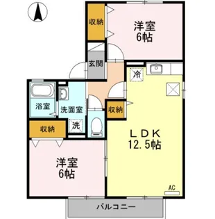 ソシア豊府【1階】の間取り