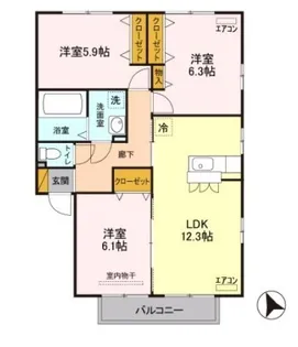 ラ・メール アン【2階】の間取り