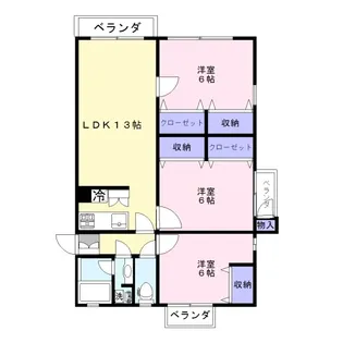 ヴィラージュ松原【2階】の間取り