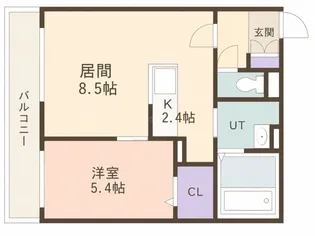 リバーサウス円山【2階】の間取り