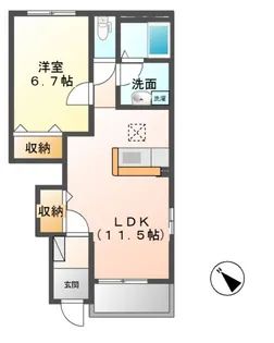 エスタシオン【1階】の間取り