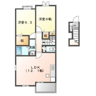スカイブルー【2階】の間取り