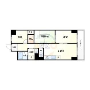 ロイヤルハイツ夕凪【5階】の間取り