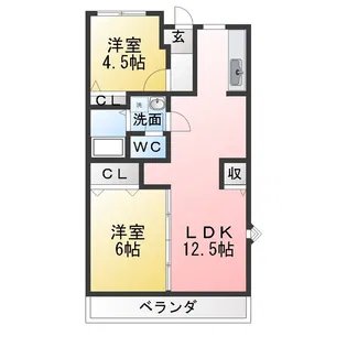 ボナールU【4階】の間取り