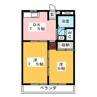グローバルハイツ中山A【1階】の間取り