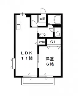 フローラルコート直井 D【2階】の間取り
