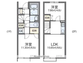 レオネクストあおぞら東山【1階】の間取り
