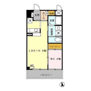 カーサコモダ新舞子 A【1階】の間取り