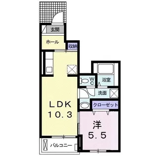 エストレイヤ湘南【1階】の間取り