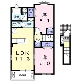 ベルフルールC棟【2階】の間取り