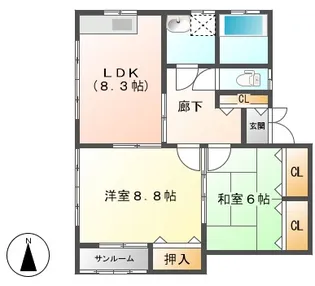 モカパレス【1階】の間取り