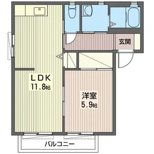 コスモパレス昴 K【1階】の間取り