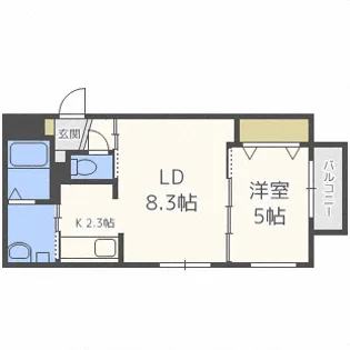 KULTA北13条東II【3階】の間取り