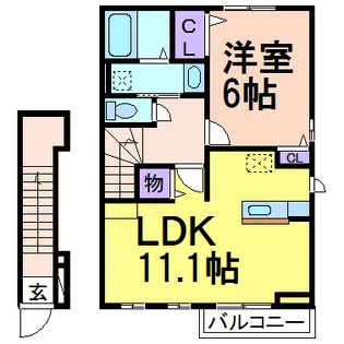 栃木県鹿沼市緑町3【アパート】の間取り