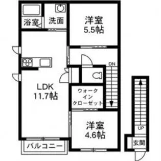 フォルツェ・ラフィーノB【2階】の間取り