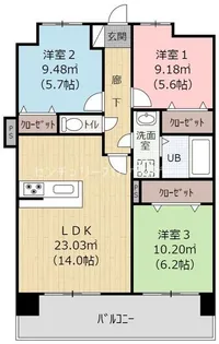栃木県宇都宮市中今泉3【マンション】の間取り