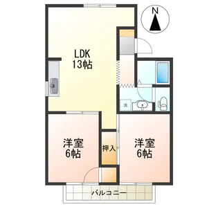 セジュール塩野B【1階】の間取り