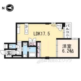 ヴィラスタジオーネ御所南【2階】の間取り