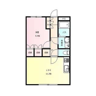 ヴィラ桃の木【3階】の間取り