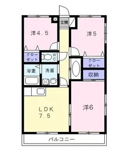 シャルマン宮町【3階】の間取り