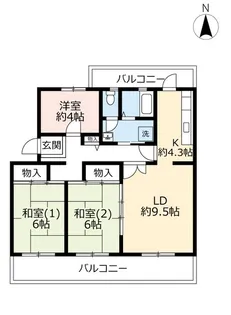 UR高の原駅東第2【5階】の間取り