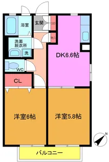 ローズハイム船橋宮本B棟【2階】の間取り