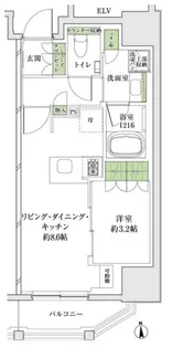 ザ・パークハビオ同心プレイス【13階】の間取り