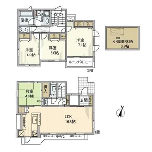 東京都杉並区下井草3【一戸建】の間取り