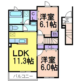 ラフレシール・エフ B【2階】の間取り