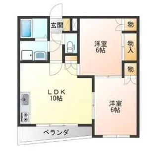 イステートハイツ中戸祭【4階】の間取り