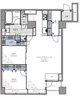 シーフォートタワー【8階】の間取り