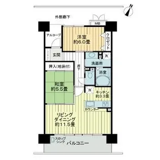 サーパスシティ天満町三番館【2階】の間取り